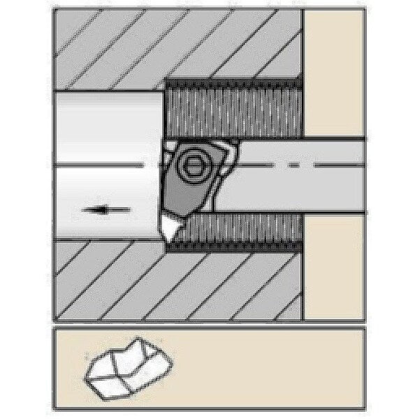 Indexable Thread Turning Tool Holder, 8 in L, Top Notch Insert Shape