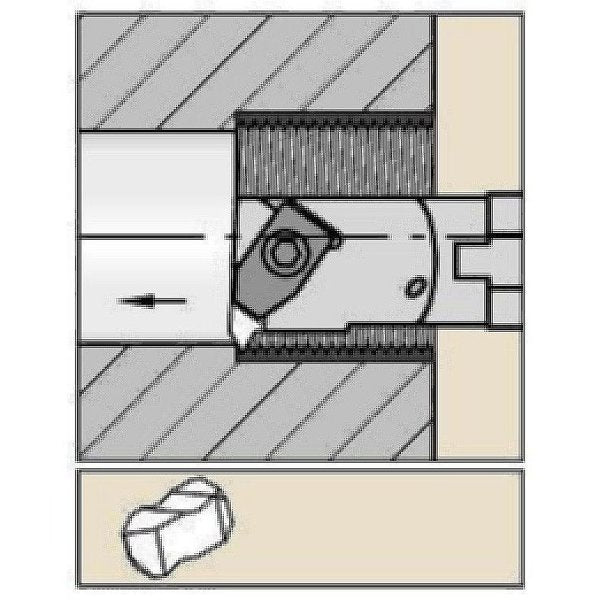 Indexable Thread Turning Tool Holder, 14 in L, Top Notch Insert Shape