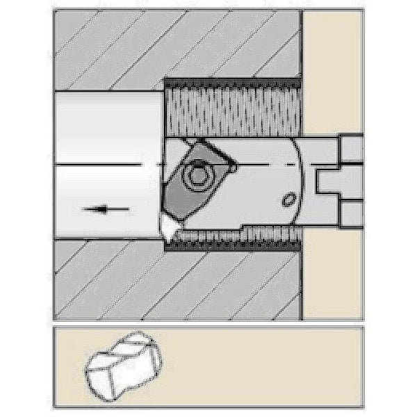 Indexable Thread Turning Tool Holder, 10 in L, Top Notch Insert Shape