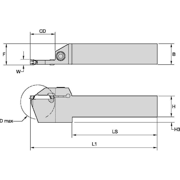 Toolholder, WMT RH, 1.00x1.00 DOC.87