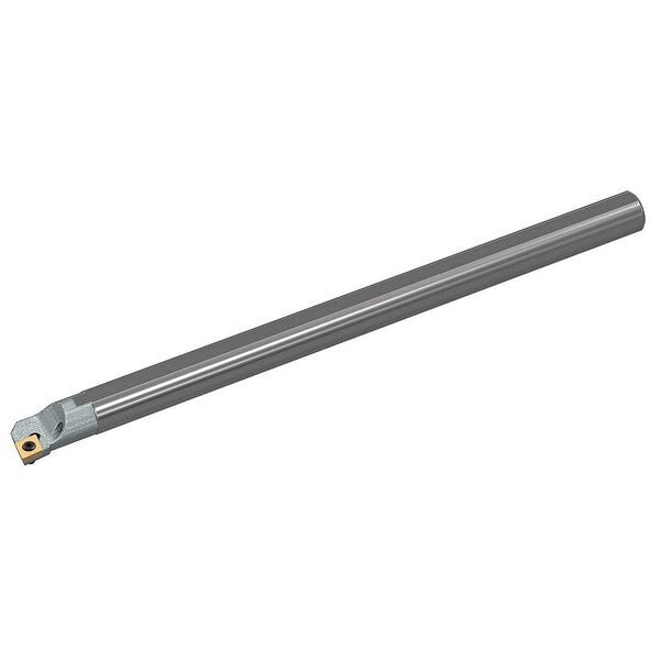 Indexable Boring Bar, A08RSCLPR2, 8 in L, High Speed Steel, 80 Degrees  Diamond Insert Shape