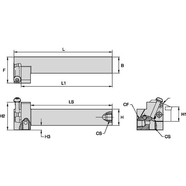 Grooving/Parting Toolholder, WGCME-C, RH