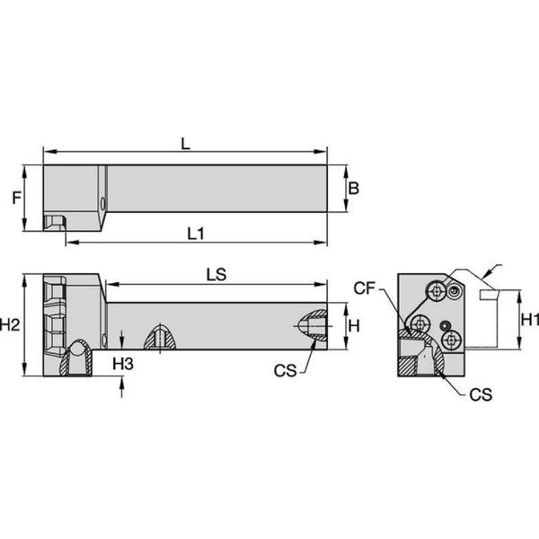 Grooving/Parting Toolholder, WGCME-C, LH