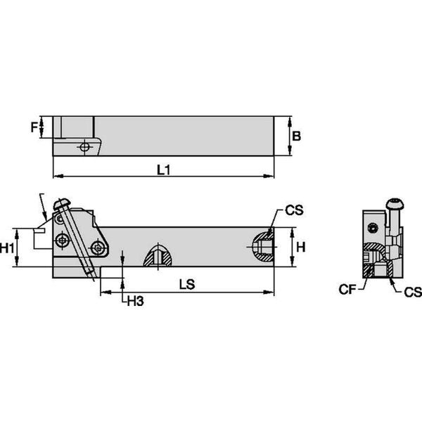 Grooving/Parting Toolholder, WGCME-C, RH