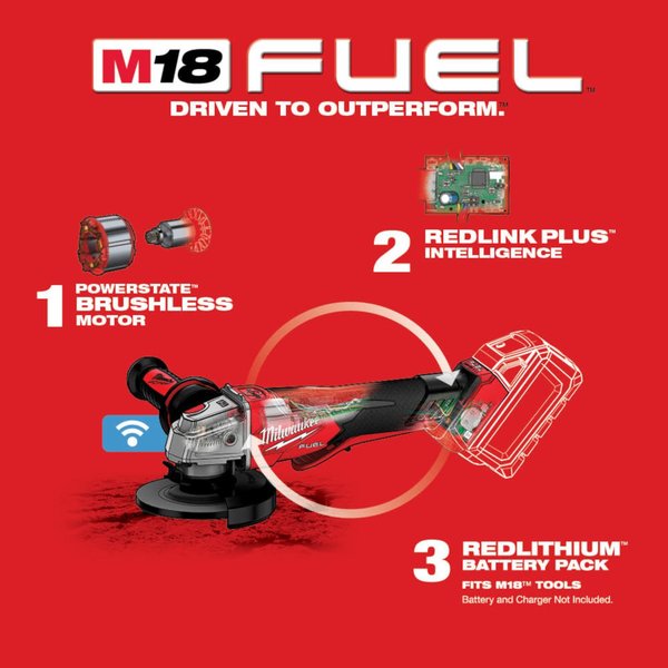 M18 FUEL 4-1/2 in. / 5 in. Braking Grinder with ONE-KEY with No-Lock Paddle Switch (Tool Only)