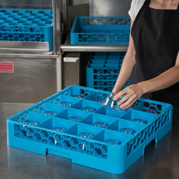 Tilted Cup Rack 16 Comp, Blu, PK6