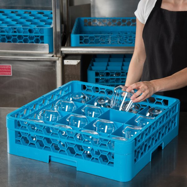 Tilted Cup Rack w/1 Open Ext, 16 Comp, PK4