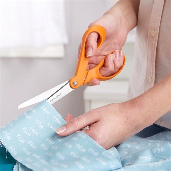 Scissors, 8 In L, Orange, Ambidextrous