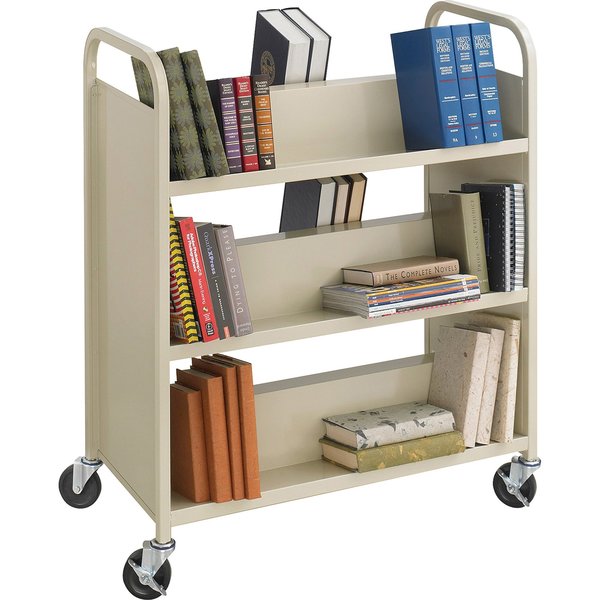 DoubleSided Book Cart, Steel 6 Shelf Cart