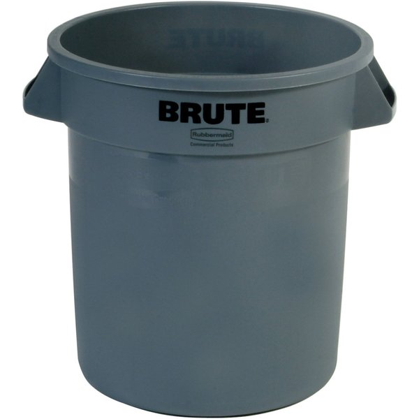 20 gal Round Trash Can, Gray, 19 3/8 in Dia, None, Polyethylene