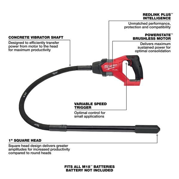 M18 FUEL 4 ft. Concrete Pencil Vibrator (Tool Only)