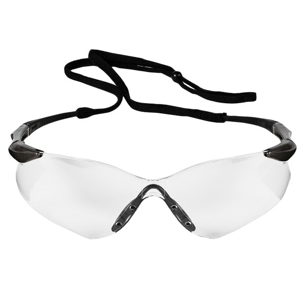 Safety Glasses, Wraparound Clear Polycarbonate Lens, Anti-Fog, Scratch-Resistant