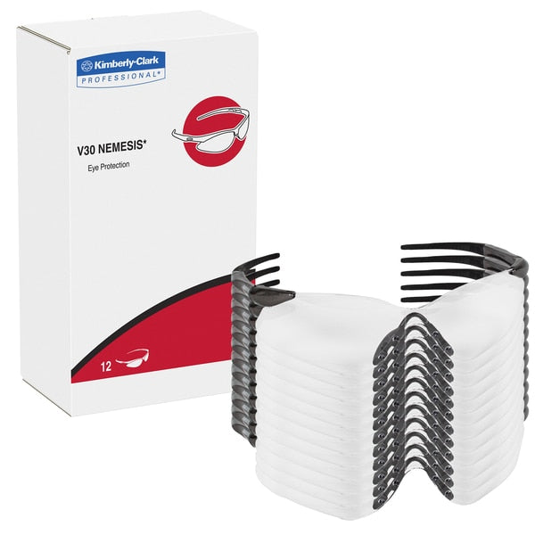 Safety Glasses, Wraparound Clear Polycarbonate Lens, Anti-Fog, Scratch-Resistant