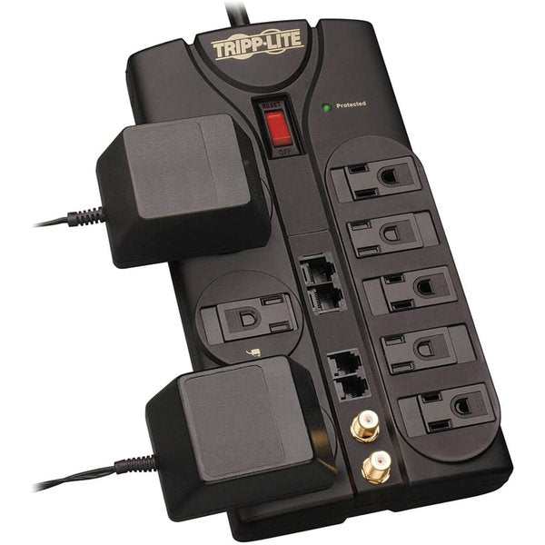 Datacom Surge Protector, 8 Outlet, Black