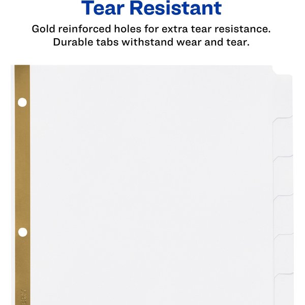 AveryÂ® Big Tabâ¢ Write & Erase Dividers 23078, 8 White Tabs, 1 Set