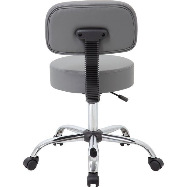 Grey Caressoft Medical Stool W/ Back Cushion