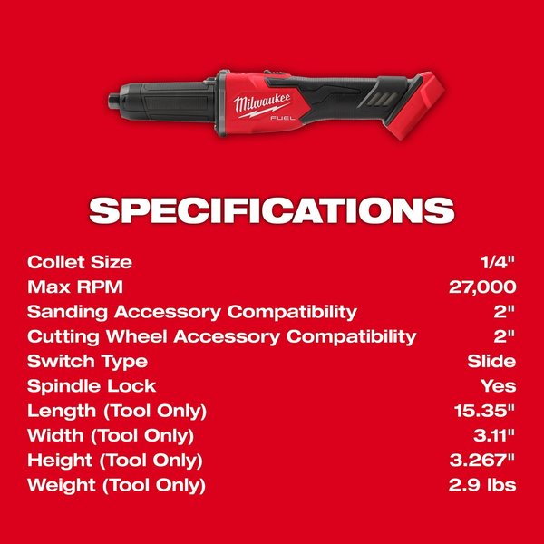 M18 FUEL Braking Die Grinder with Lock-On Slide Switch (Tool Only)