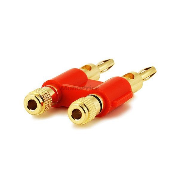 Banana Speaker Plugs, Dual-Gold
