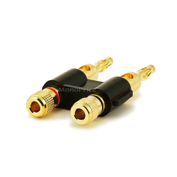 Banana Speaker Plugs, Dual - Black