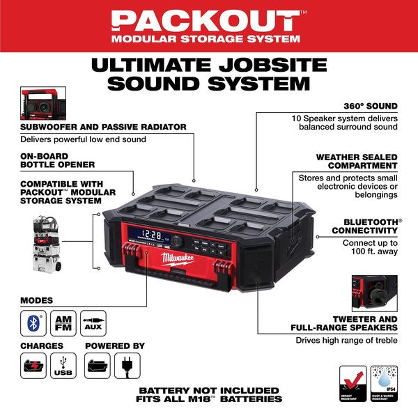 M18 PACKOUT Radio + Charger (Tool Only)