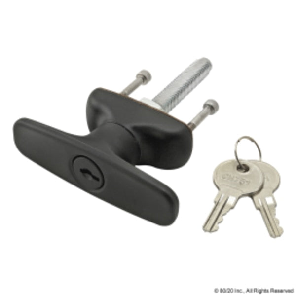T-Handle, Lock Counterclockwise, Black