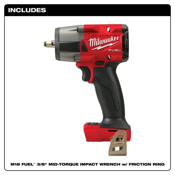 M18 FUEL 3/8 in. Mid-Torque Impact Wrench with Friction Ring (Tool Only)