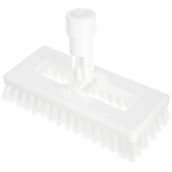 3.5 in W Swivel Scrub Brush, White, Polypropylene