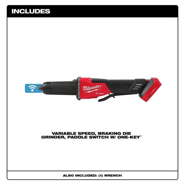 M18 FUEL Variable Speed Braking Die Grinder with ONE-KEY with No-Lock Paddle Switch (Tool Only)