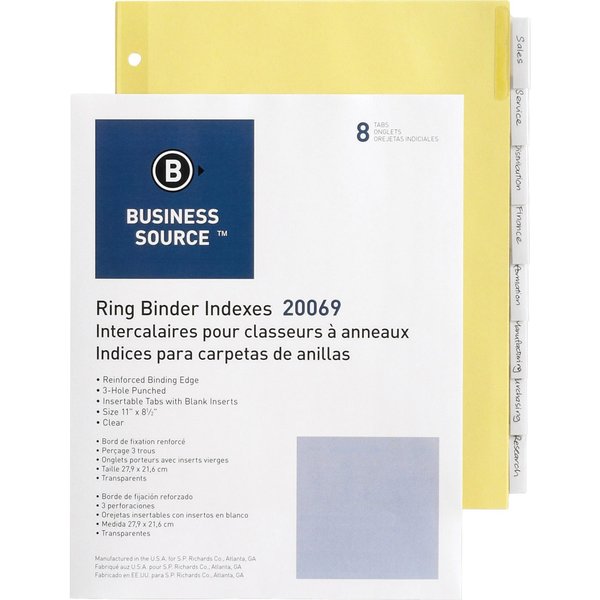 Dividers, Insert, 8-Tab, Clear