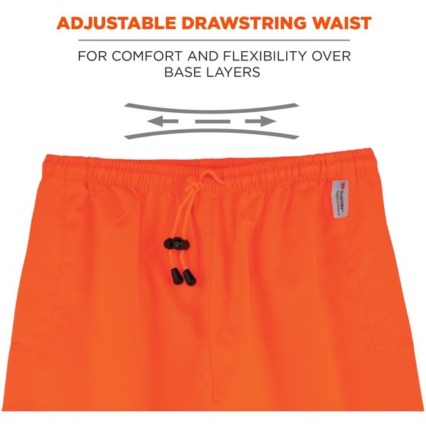 Rain Pants, Breathable, Hi-Vis Orange, S