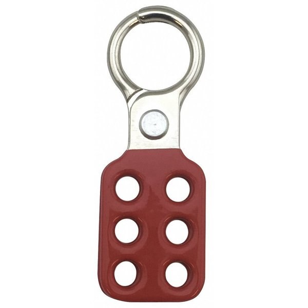 Lockout Hasp, 1 in Opening Size, Snap-On, 6 Lock, Red