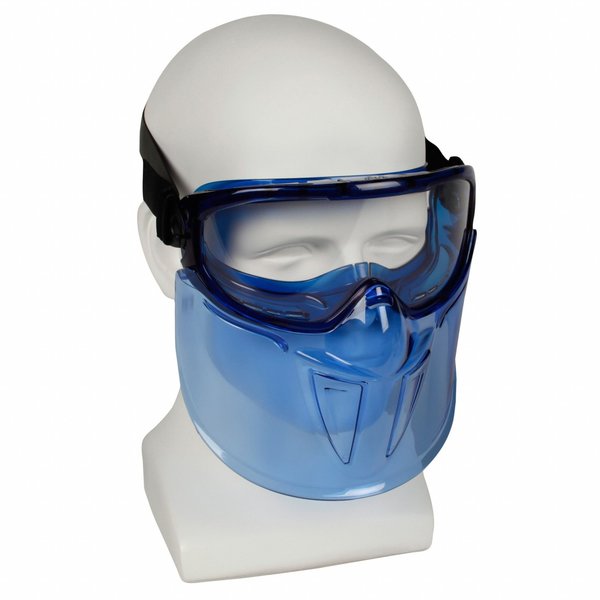 Goggles with Face Shield, V90, Anti-Fog Coating, Clear Lenses, Blue Frame, Blue Shield, Unisex