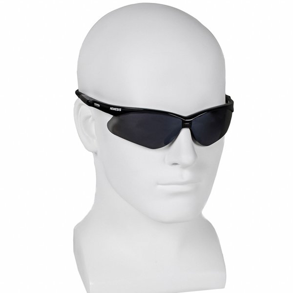 V30 Nemesis Safety Glasses, Mirror Coating, Scratch-Resistant, Black Half Frame, Smoke Lens