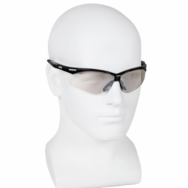 Nemesis Safety Glasses, Scratch-Resistant, Polycarbonate, Black Half-Frame, Indoor/Outdoor Lens