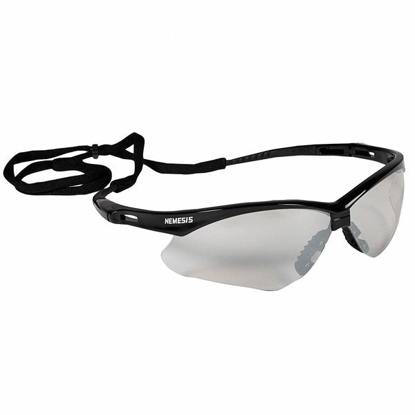 Nemesis Safety Glasses, Scratch-Resistant, Polycarbonate, Black Half-Frame, Indoor/Outdoor Lens