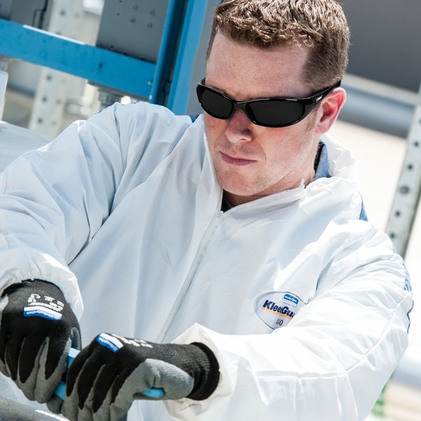 V40 Hellraiser Safety Glasses, Scratch-Resistant, Polycarbonate, Black Full-Frame, Smoke Lens