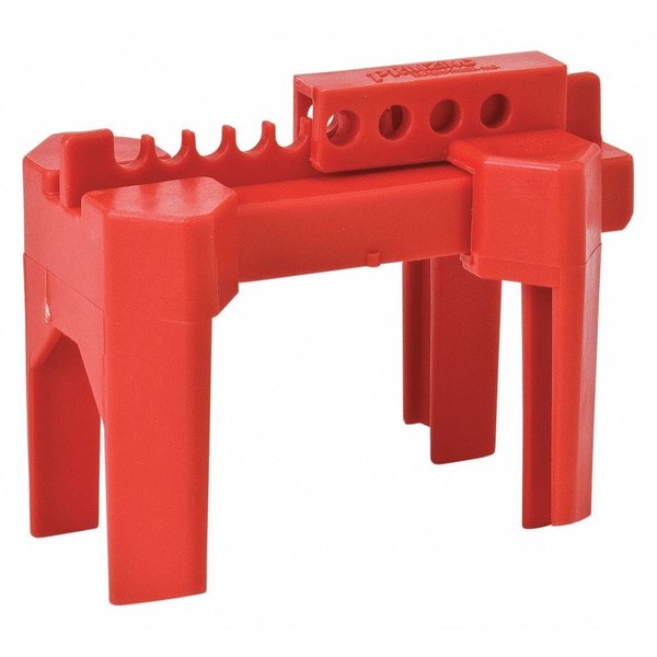 4-Legged Ball Valve Lockout, Polypropylene, 1/2 in to 2-1/2 in Diameter Pipe, Red