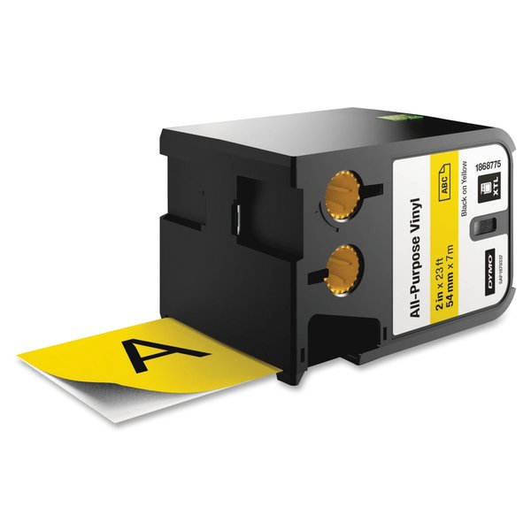 Cartridge Label, 2.0 In W, Yellow, Vinyl