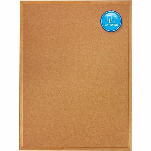 Cork Bulletin Board 3ft.x2ft., Oak Finish Frame