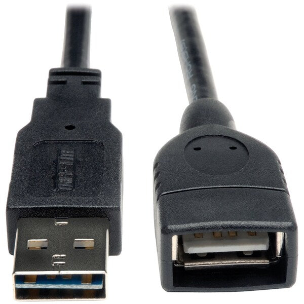Reversible USB Extension Cable, Blck, 10ft