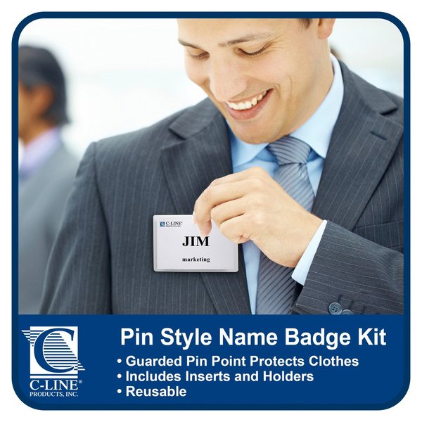 Name Badge, Pin, Insert, 3.5 x 2-1/4