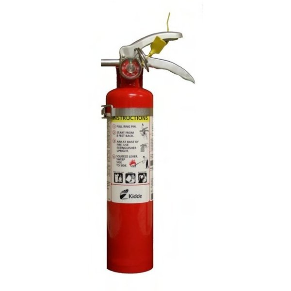 Fire Extinguisher, Class ABC, UL Rating 1A:10B:C, Dry Chemical, 2.5 lb capacity, 15 ft Range