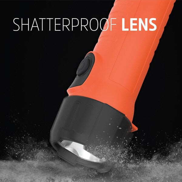 Orange No Led Industrial Handheld Flashlight, D, 60 lm