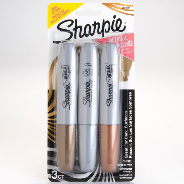 Metallic Chisel Permanent Marker, PK3