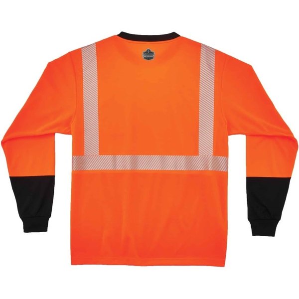 Black Front Perf. Lng Slv Shirt, 5XL, Org
