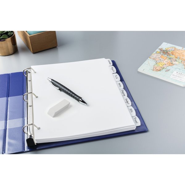 AveryÂ® Big Tabâ¢ Write & Erase Durable Plastic Dividers 16371, 8 White Tabs, 1 Set