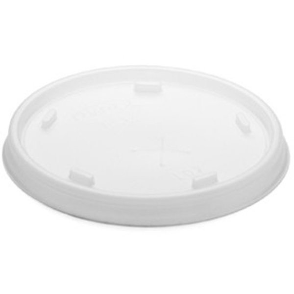 Lid for 8 oz. Hot/Cold Cup, Flat, Identification Buttons, Straw Slot, Clear, Pk1000