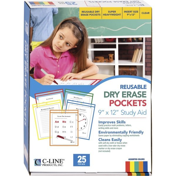 Reusable Dry Erase Pocket 9x12