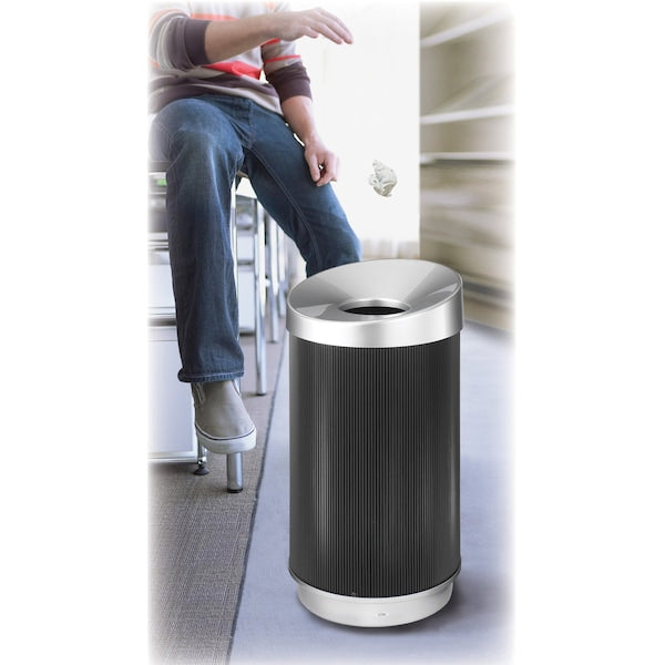 38 gal Round Trash Can, Black, 20