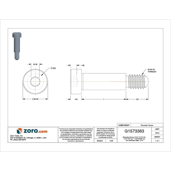 Shoulder Screw, 5/16